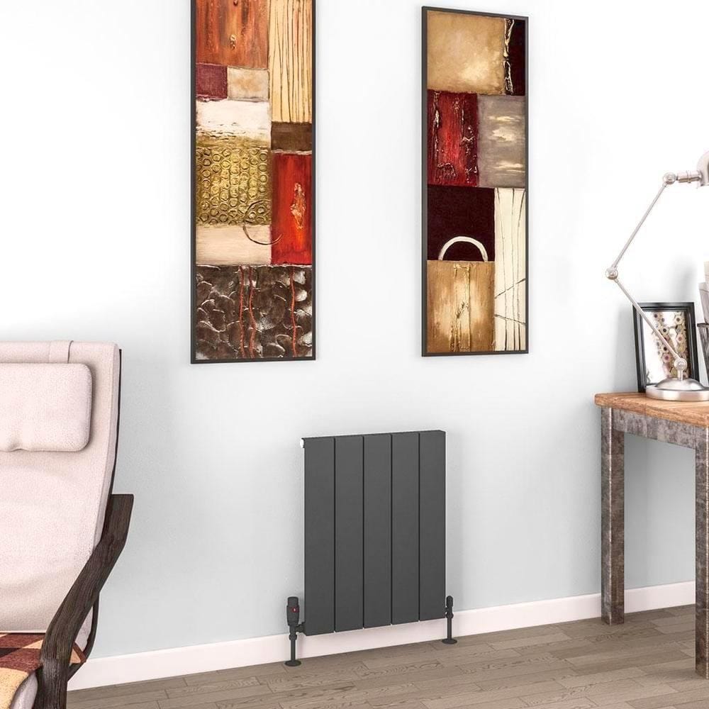 Eastbrook Panel Radiator 600 x 470 / Electric Only Eastbrook Charlton Horizontal Aluminium Designer Radiator in Matt Anthracite