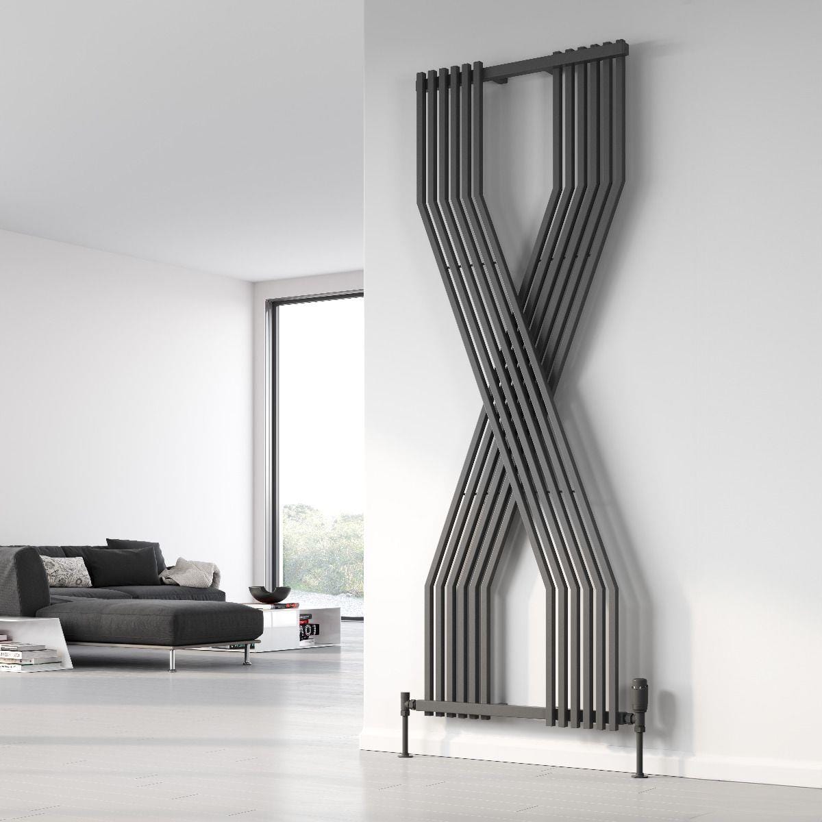 Reina Unique Radiator Anthracite Reina Coredo Designer Central Heating Radiator - 1760 x 620mm