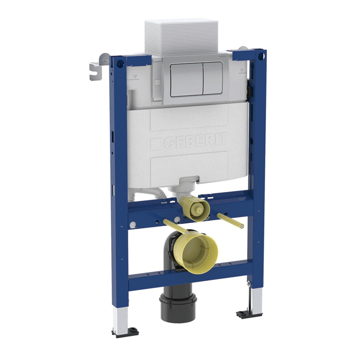 Geberit Concealed Cistern Square Plate in Chrome Geberit Duofix Alpha Wall Hung Cistern and Frame 820mm