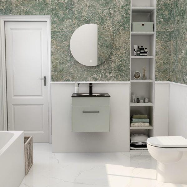 Imex Wall Mounted Vanity Unit Imex Croma Wall Mounted Single Drawer 500mm Vanity Unit with 1 Tap Hole Basin
