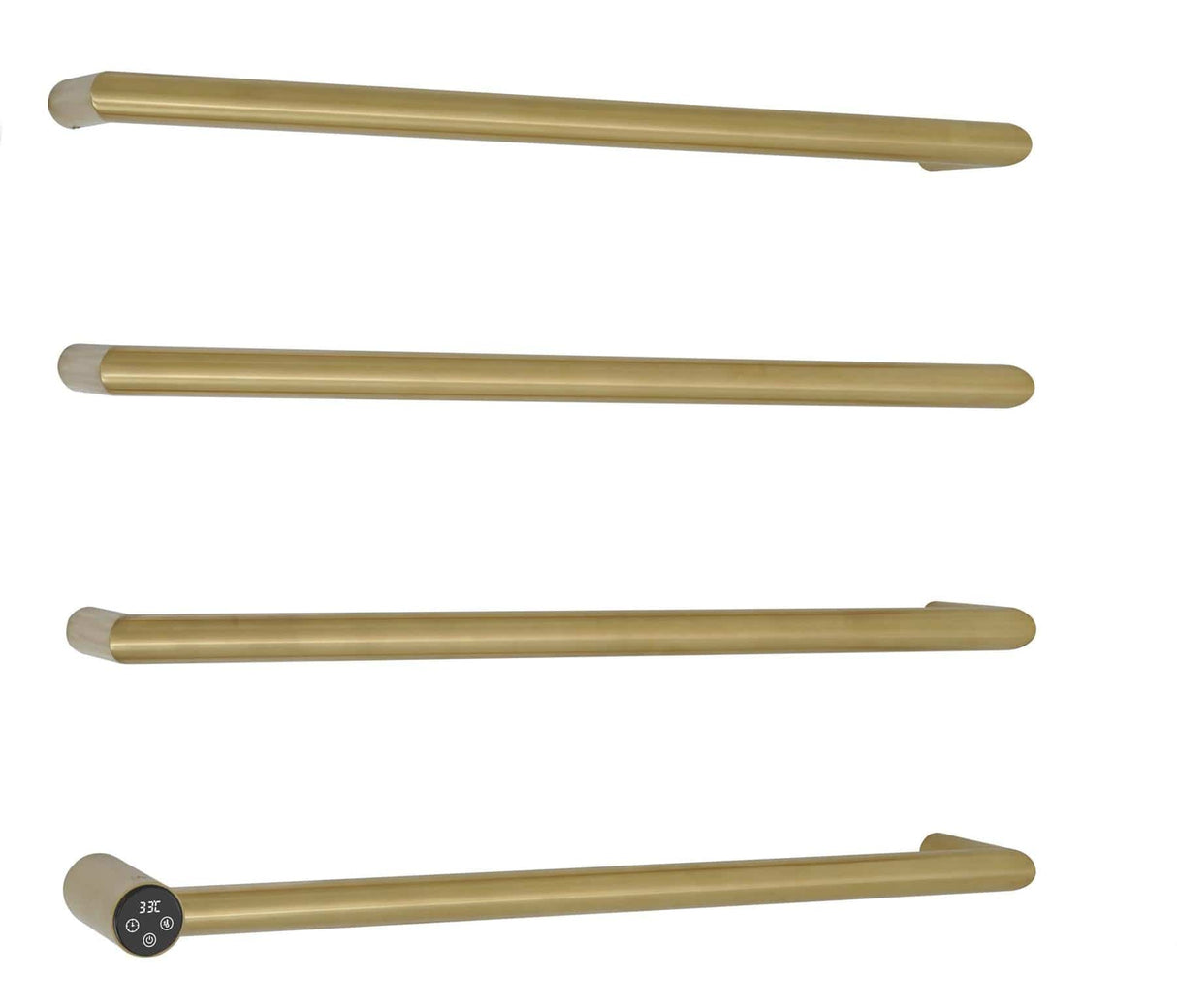 JTP Designer Towel Rail Brushed Brass JTP Obi Designer Towel Radiator - 600 x 485mm - Electric Only