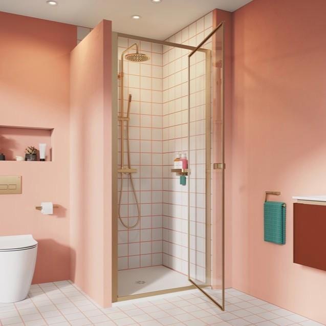 Crosswater Pivot Shower Door Brushed Brass / 900mm Crosswater Clear 6 Pivot Shower Door