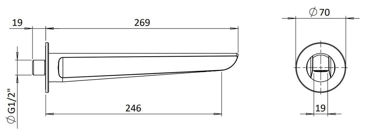 Crosswater Bath Spout Crosswater Foile Bath Spout