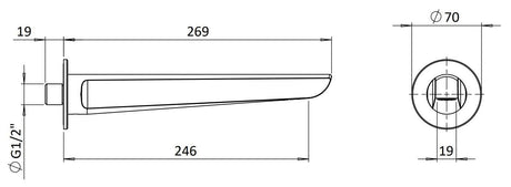 Crosswater Bath Spout Crosswater Foile Bath Spout