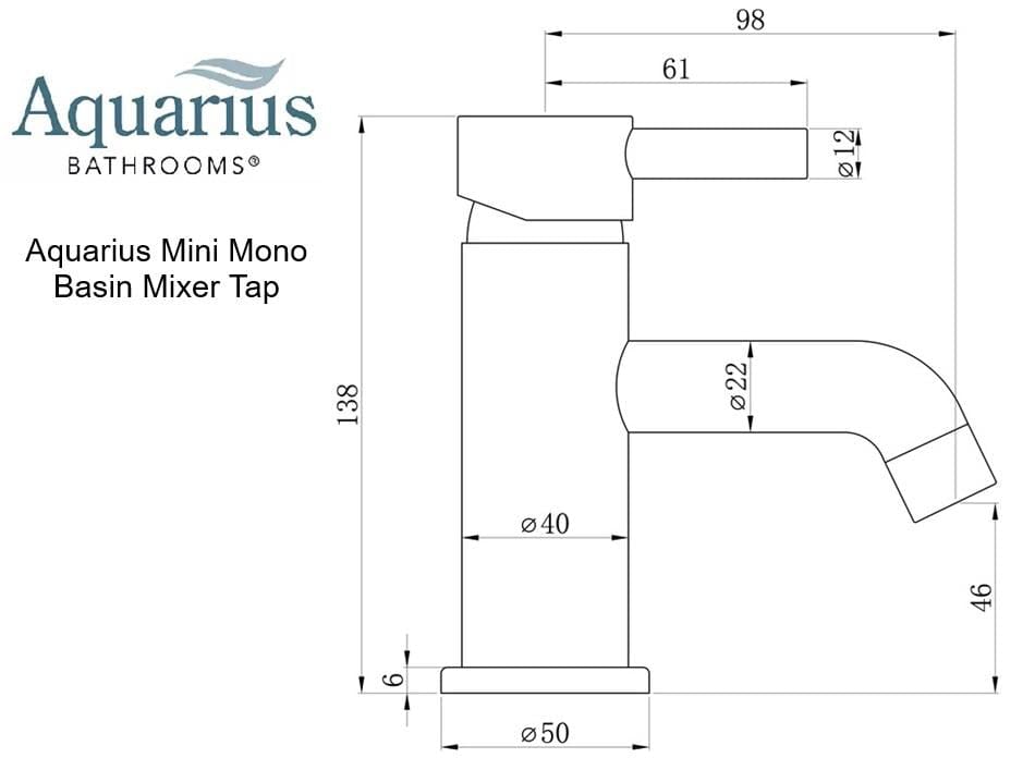 Aquarius Mono Basin Tap Aquarius Zanelli Mini Mono Basin Mixer Tap with Waste in Brushed Bronze
