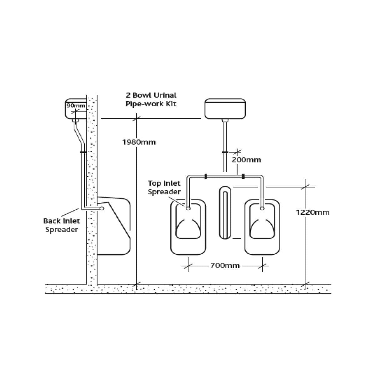 RAK Urinal RAK Urinal Auto Cistern Pack including Pipework