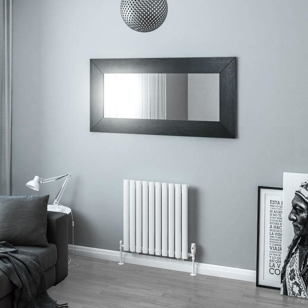 Eastbrook Panel Radiator 600 x 589mm Eastbrook Tunstall Straight Horizontal Designer Radiator in Matt White