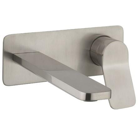 Crosswater Wall Mounted Basin Tap Brushed Stainless Steel Effect Crosswater Glide II Wall Mounted Basin Mixer Tap