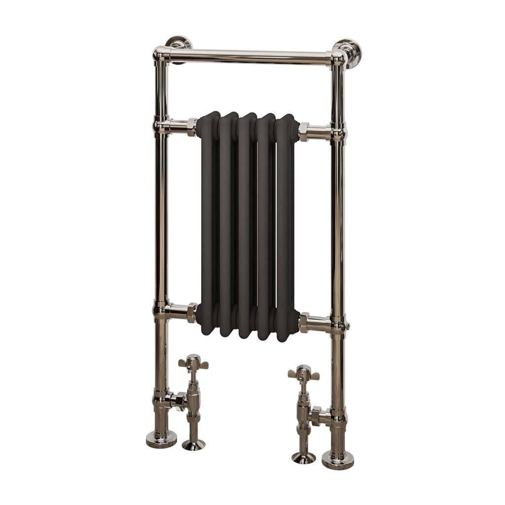 Eastbrook Insert Radiator 960 x 500 / Dual Fuel Eastbrook Avon Straight Vertical Traditional Radiator in Chrome/Matt Anthracite