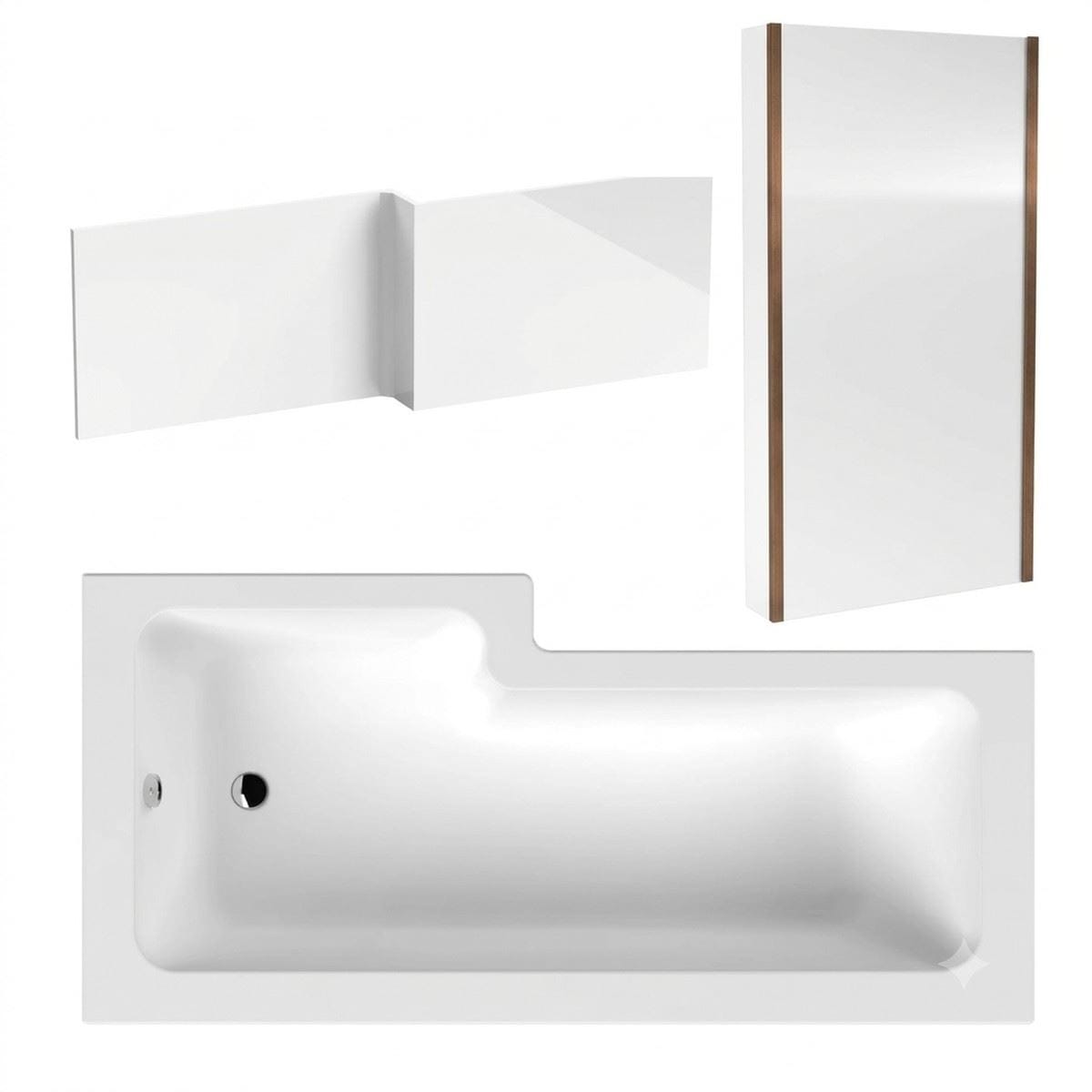 Aquarius Bathrooms L-Shaped Shower Bath Aquarius Urbano L-Shape Square Shower Bath Pack with Screen and Panel