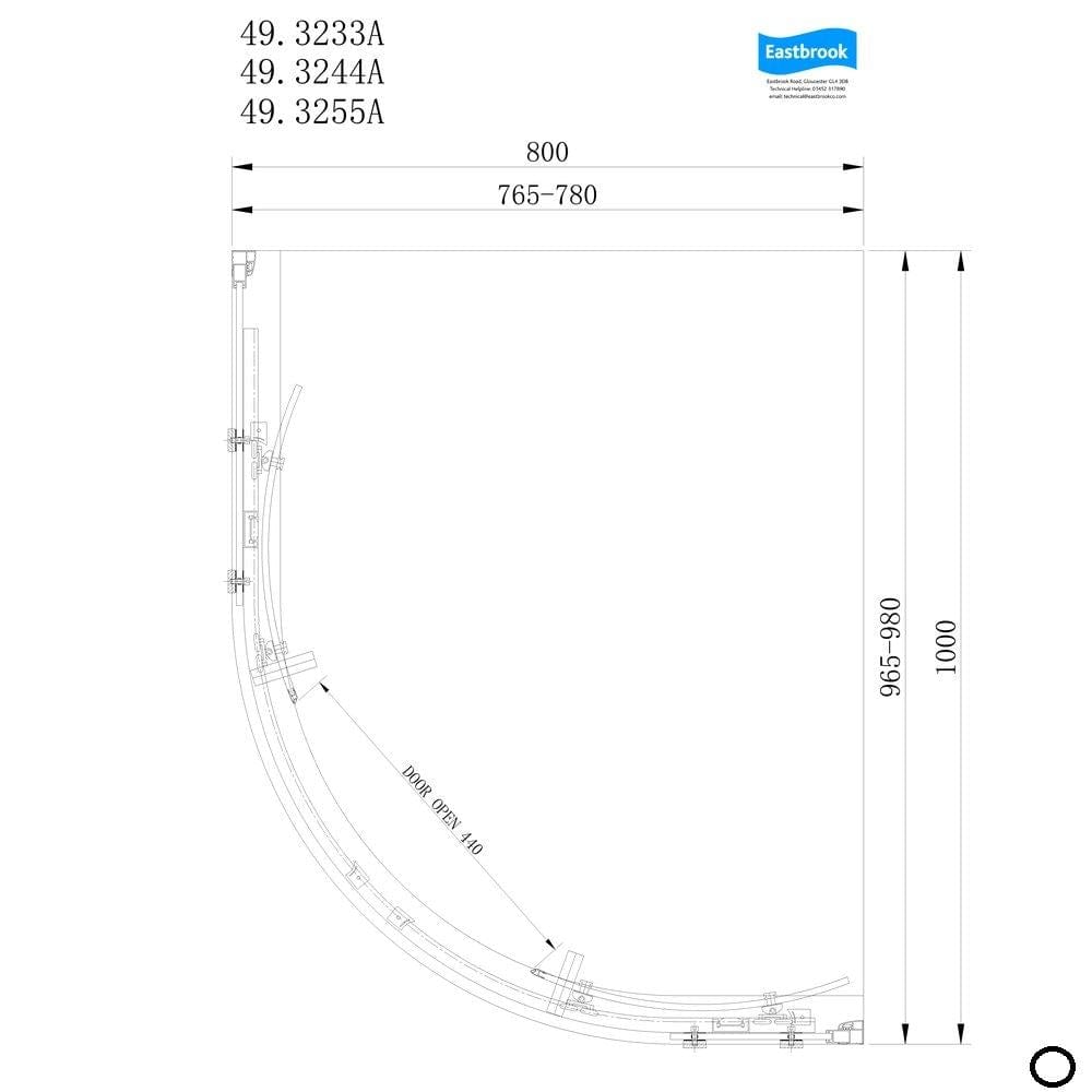 Eastbrook Corniche 2000 8mm Quadrant Shower Enclosure