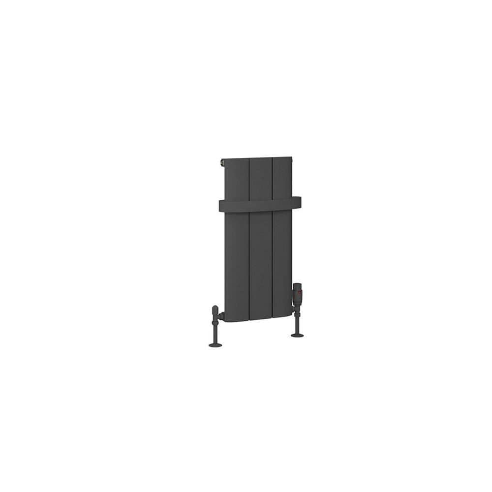 Eastbrook Panel Radiator Eastbrook Peretti Straight Vertical Aluminium Radiator in Matt Anthracite