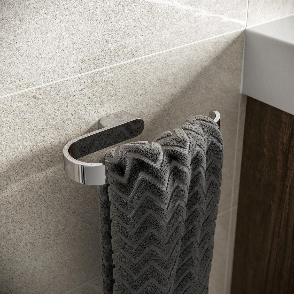 HiB Towel Rails and Rings Chrome HiB Pico Towel Ring