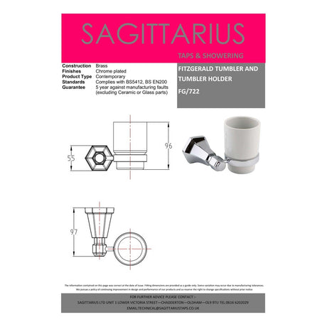 Sagittarius Toothbrush holder Sagittarius Fitzgerald Tumbler and Holder in Chrome