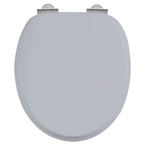Burlington Toilet Seat Classic Grey Burlington Soft Close Wooden Toilet Seat with Chrome Fittings