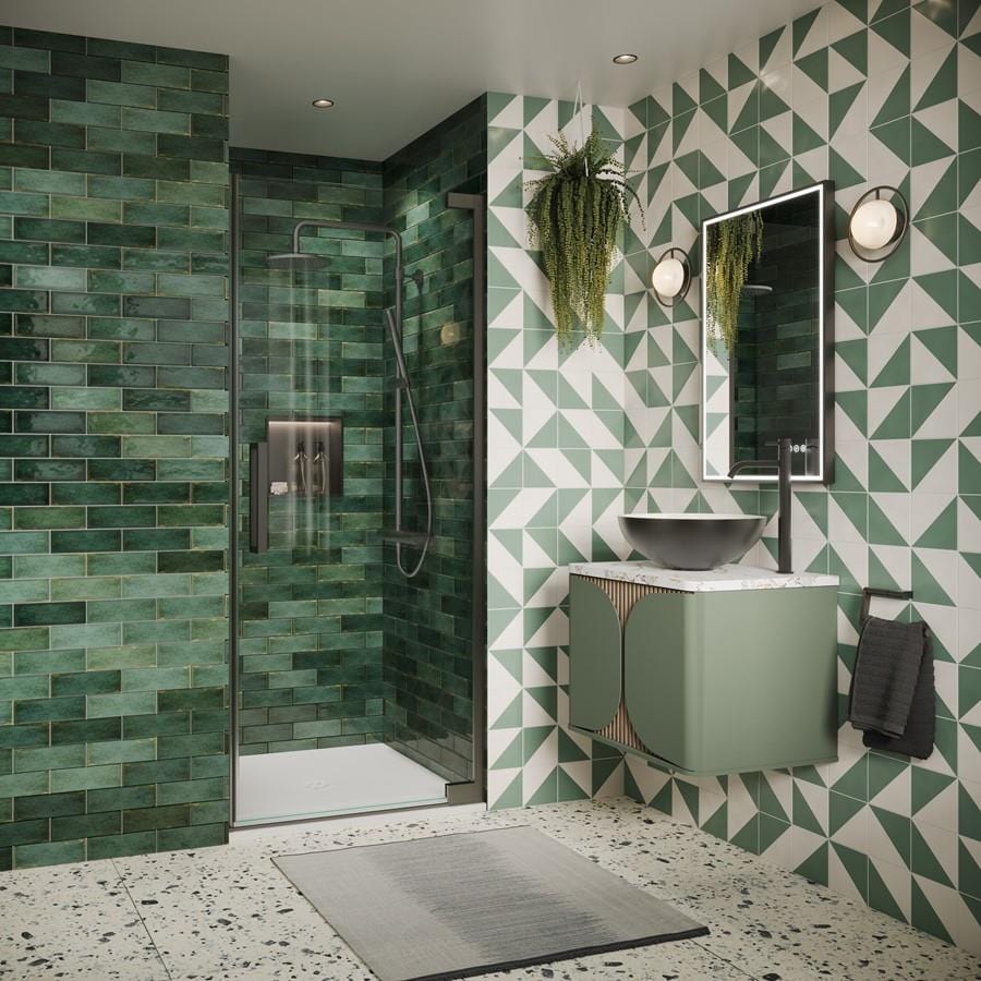 Crosswater Hinged Shower Door Slate / 2000 x 1000 Crosswater Asura 8mm Hinged Shower Door