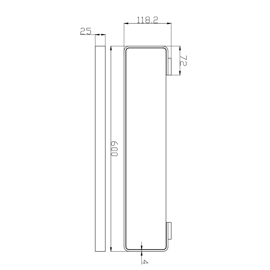 Eastbrook Shelf Eastbrook Vercelli Glass Shelf in Chrome