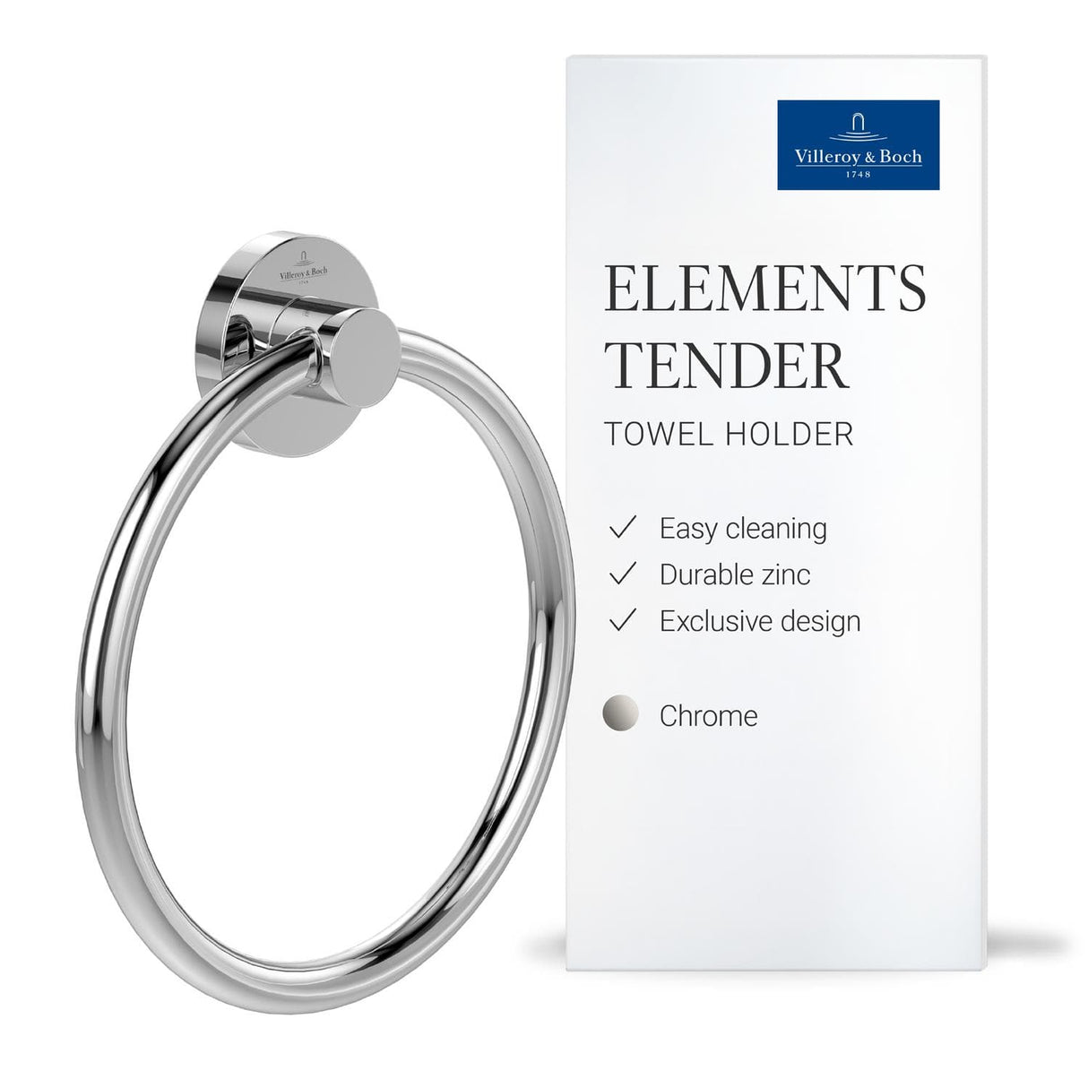 Villeroy & Boch Towel Rails and Rings Villeroy & Boch Elements - Tender Towel Ring