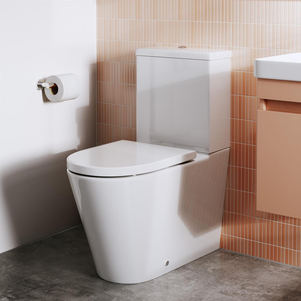 Britton Close Coupled Toilet Britton Sphere Close Coupled Rimless Toilet with Soft Close Seat