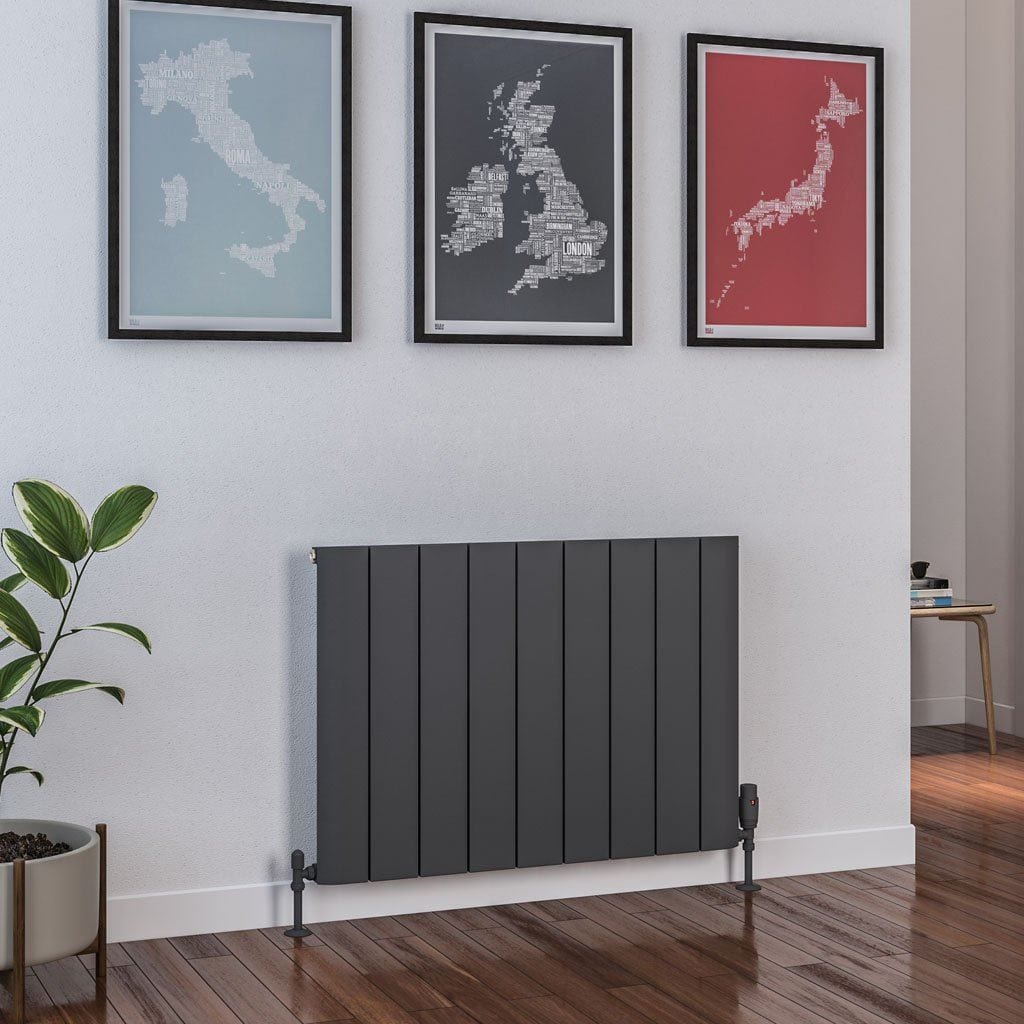 Eastbrook Panel Radiator 600 x 850 / Electric Only Eastbrook Peretti Straight Horizontal Aluminum Radiator in Matt Anthracite