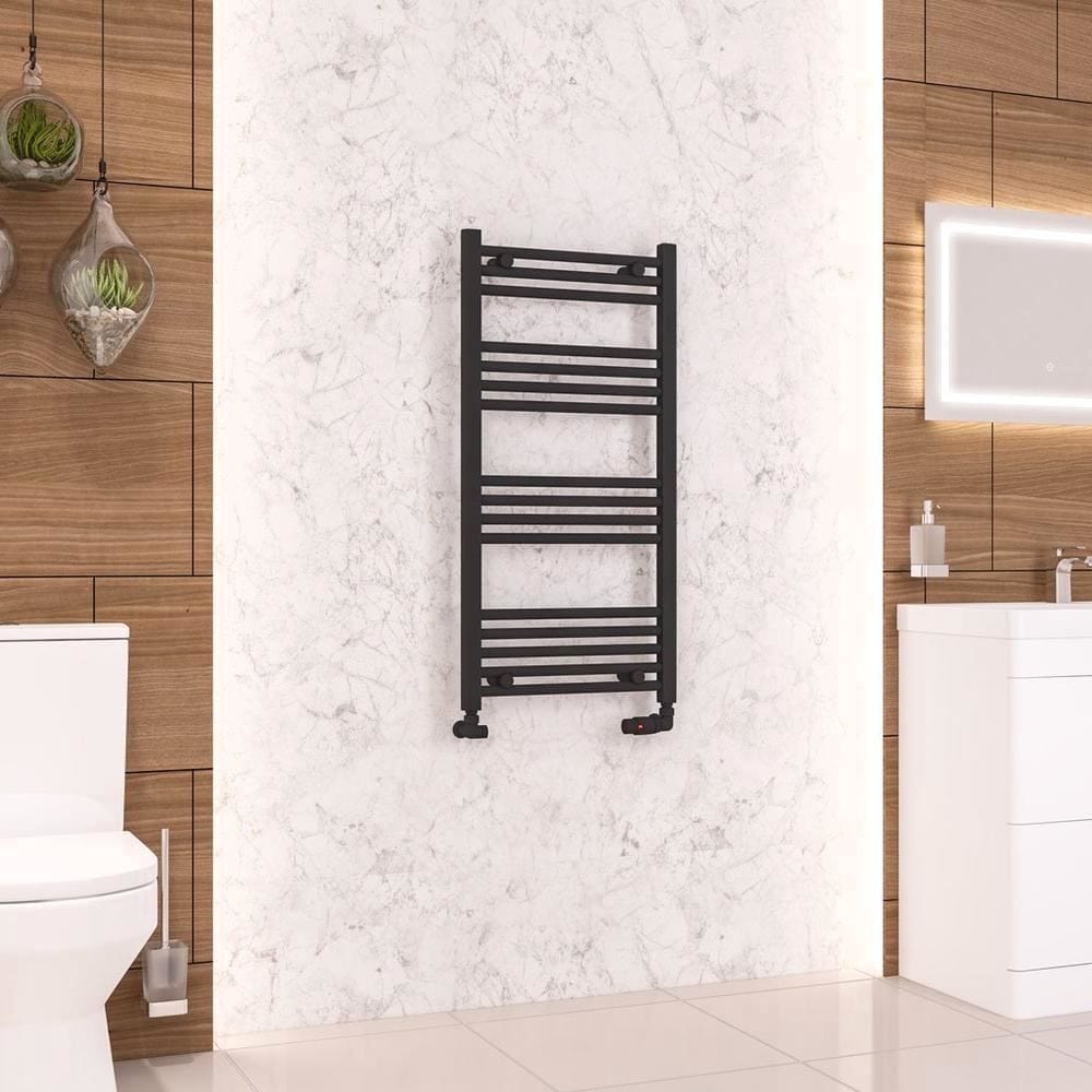 Eastbrook Wendover Straight Vertical Heated Towel Rail in Matt Black