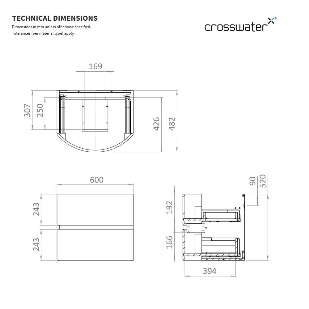 Crosswater Wall Mounted Vanity Unit Crosswater Svelte Wall Hung Vanity Unit with Basin