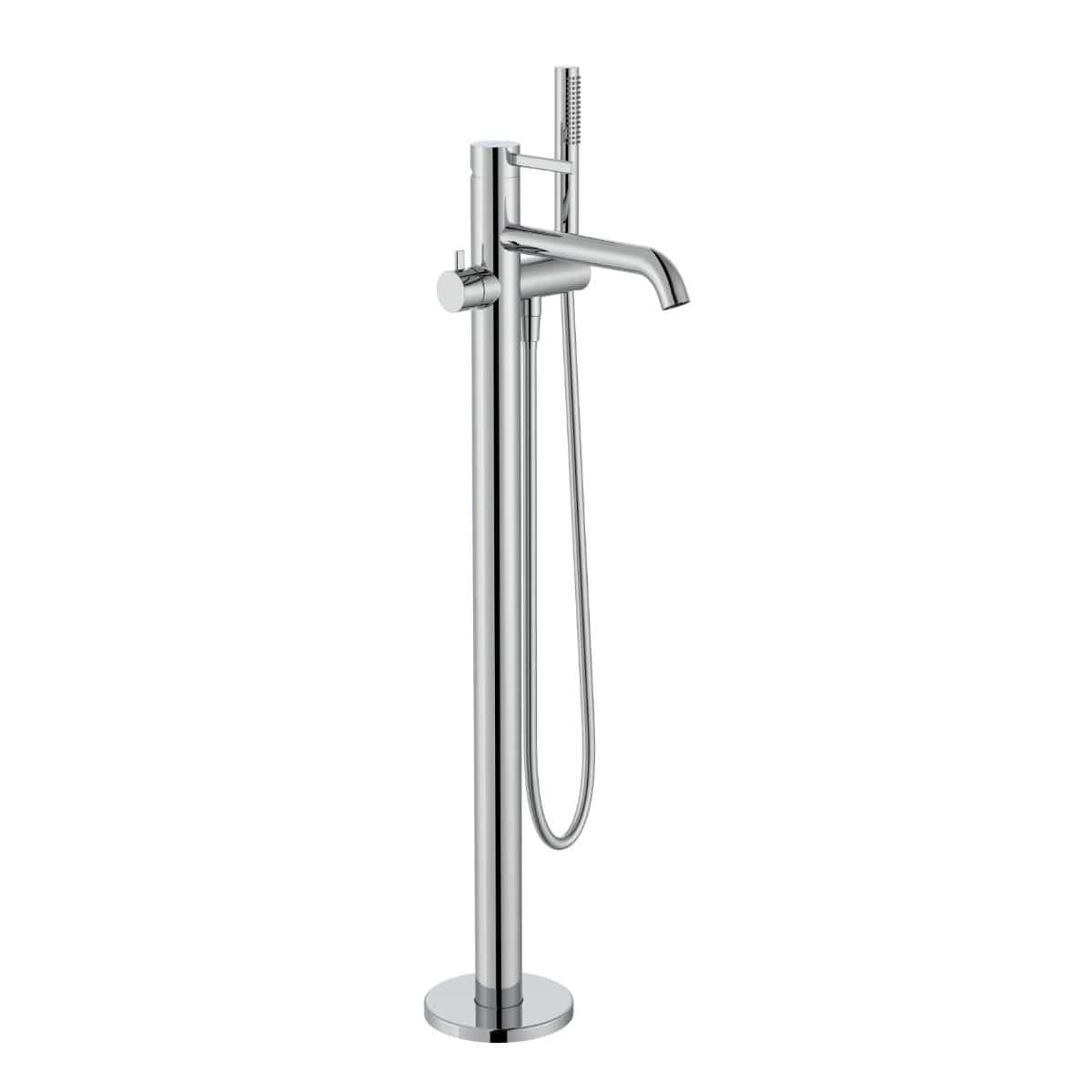 Roca Freestanding Bath Filler Stainless Steel Finish Roca Ona Floor Standing Bath Shower Mixer Tap with Shower Set