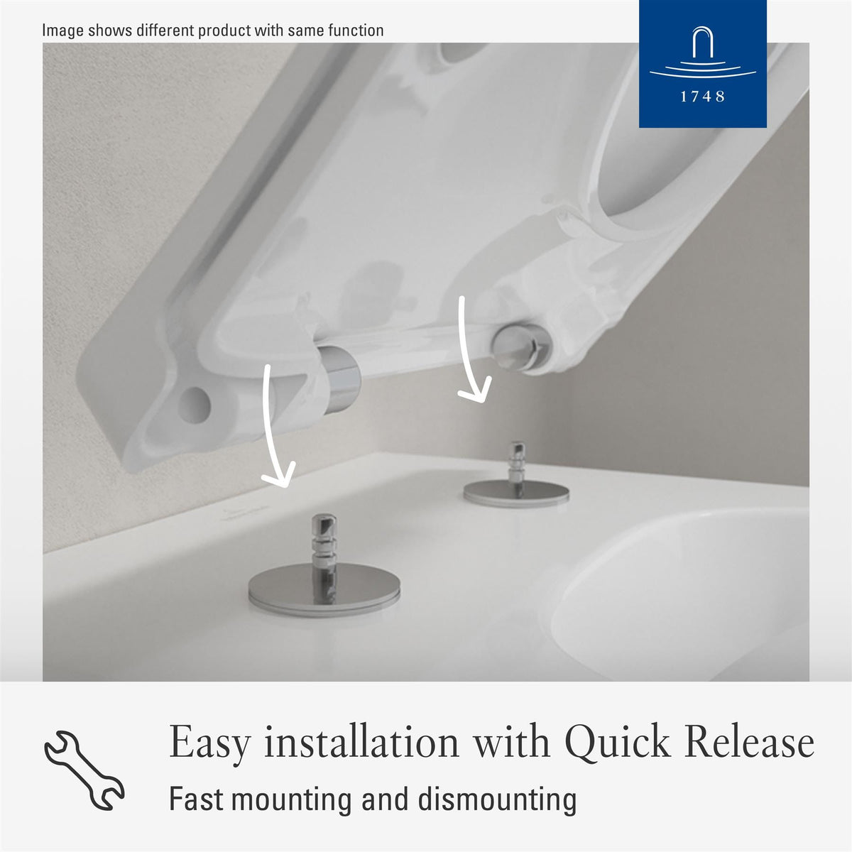 Villeroy & Boch Toilet Seat Villeroy & Boch Venticello Soft Close, Quick Release Slimline Sandwich Toilet Seat in White Alpin