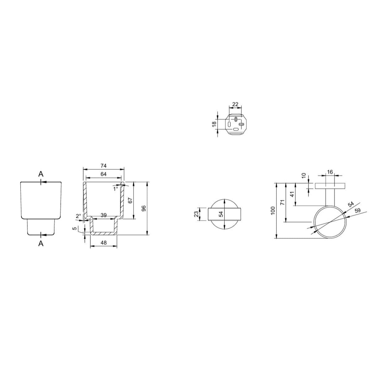 Villeroy & Boch Toothbrush Holder Villeroy & Boch Elements - Tender Tumbler Holder