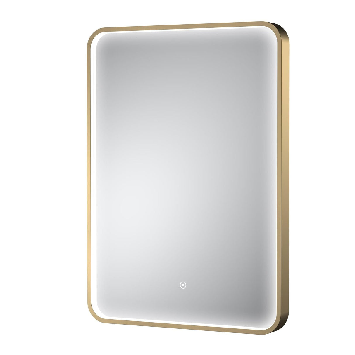 Aquarius Bathrooms Illuminated Mirror Brushed Brass Aquarius Lumine Inset Framed LED Touch Sensor Rectangular Mirror - 700 x 500mm
