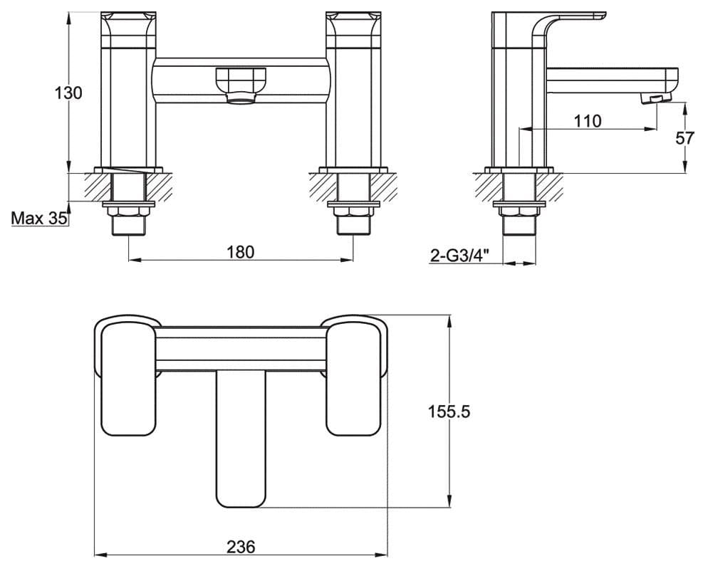 Imex Bath Mixer Imex Flite Bath Filler