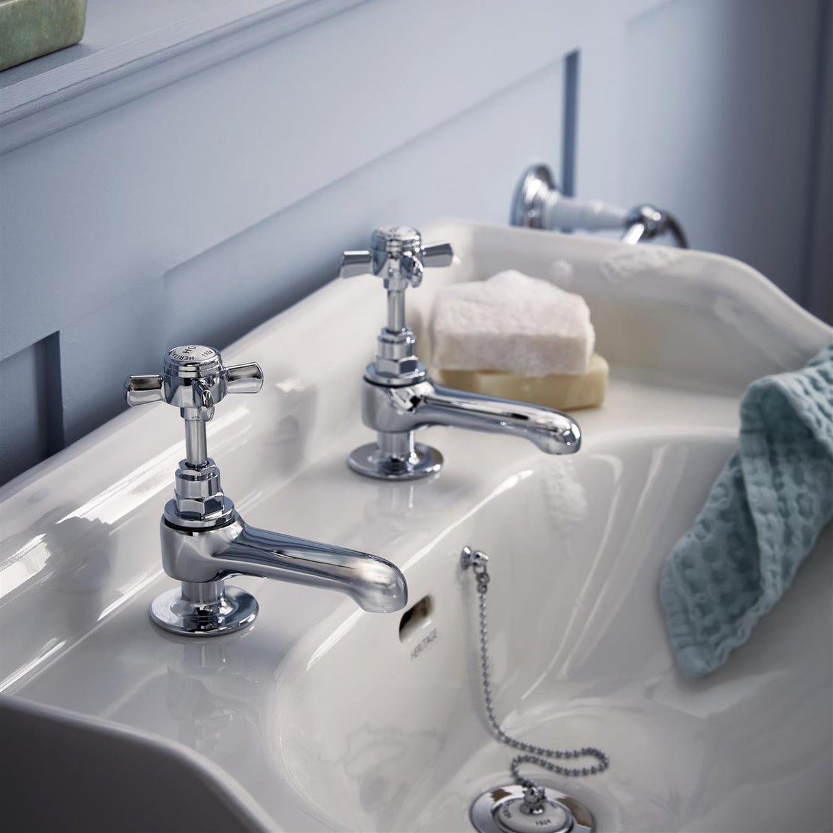 Heritage Pillar Basin Tap Heritage Dawlish Basin Pillar Taps (Pair)