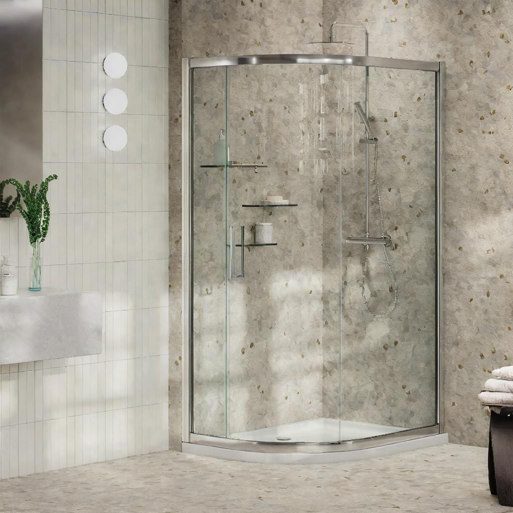 Aquarius Quadrant Shower Enclosure Silver / 1200mm x 800mm Aquarius Pluvia 8mm Quadrant Single Sliding Shower Door