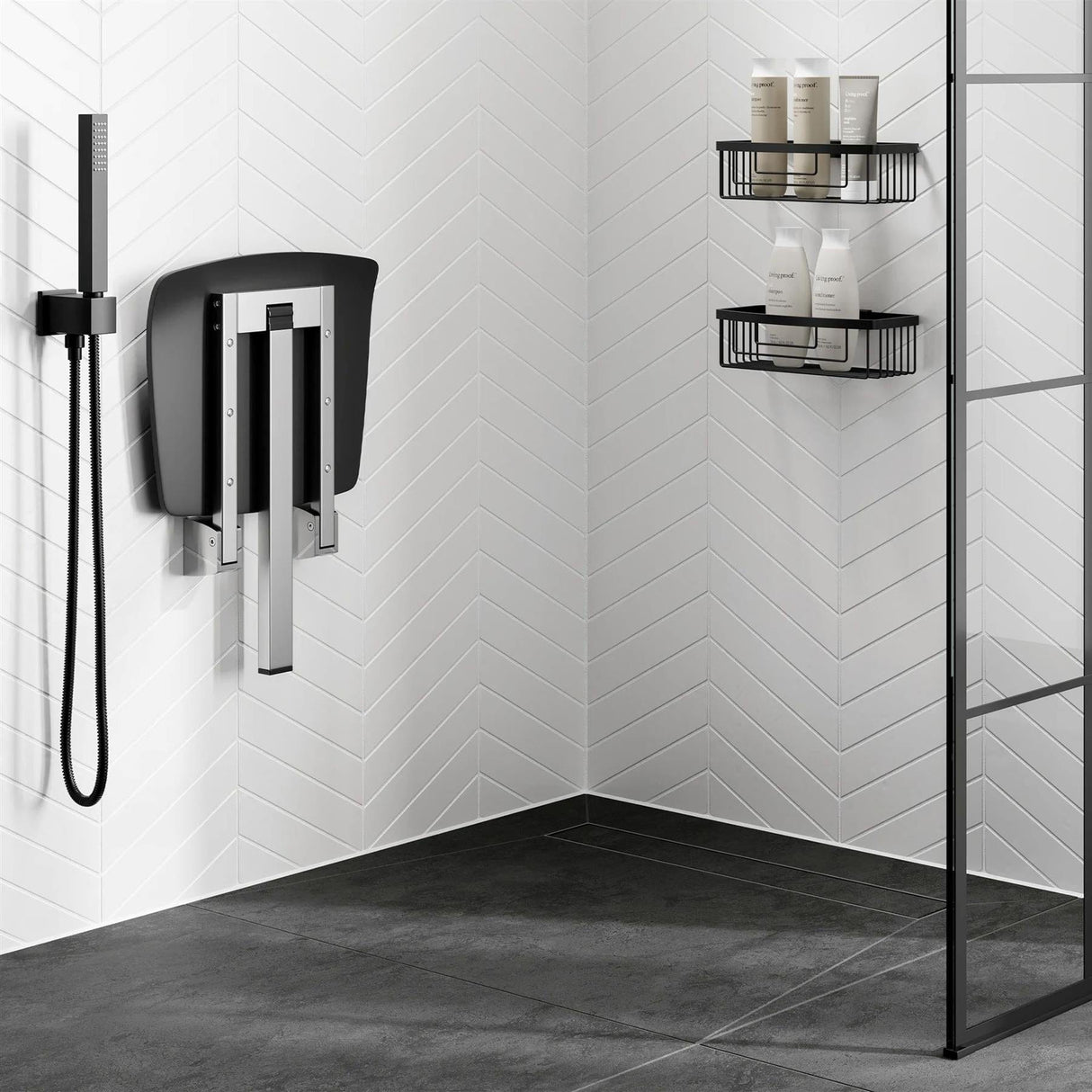 HiB Shower Seat HiB Shower Seat with Support Leg