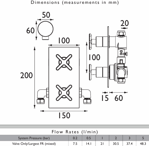 Heritage Concealed Shower Valve Heritage Salcombe 1 Outlet, 2 Handle Conceled Thermostatic Shower Valve