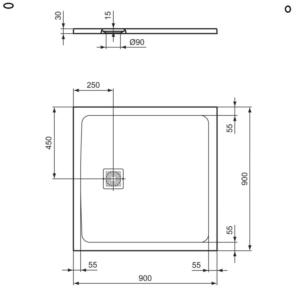 Ideal Standard Rectangle Shower Tray Ideal Standard Ultra Flat S+ Shower Tray 30mm including Waste