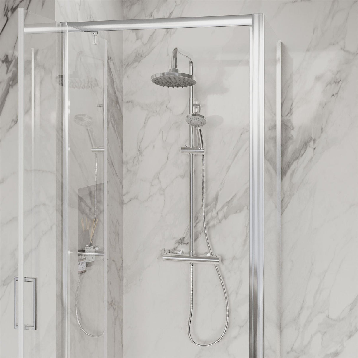 Aquarius Bathrooms Pivot Shower Door Chrome / 800mm Aquarius Urbano 6mm Pivot Shower Door