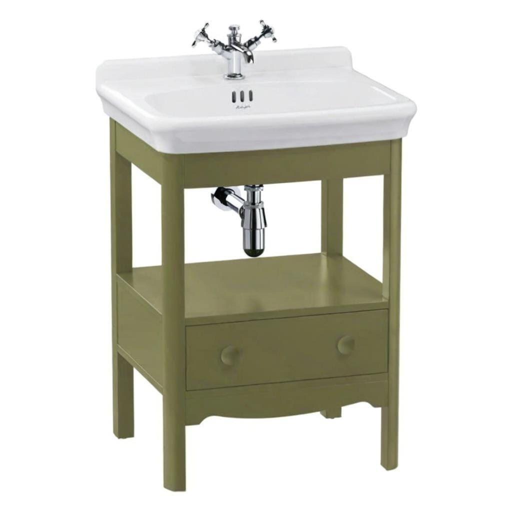 Burlington Floor Standing Vanity Unit Carlyle Green / 2 Hole Burlington Guild Floor Standing 620mm Vanity Unit with Basin