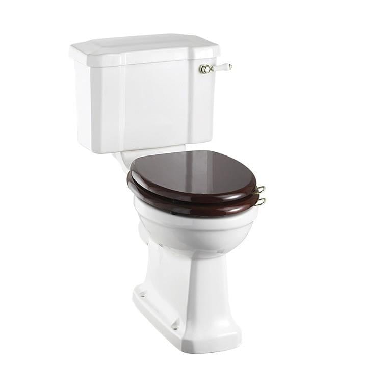 Burlington Close Coupled Toilet 440mm / Lever / Brushed Nickel Burlington Standard Close Coupled Toilet