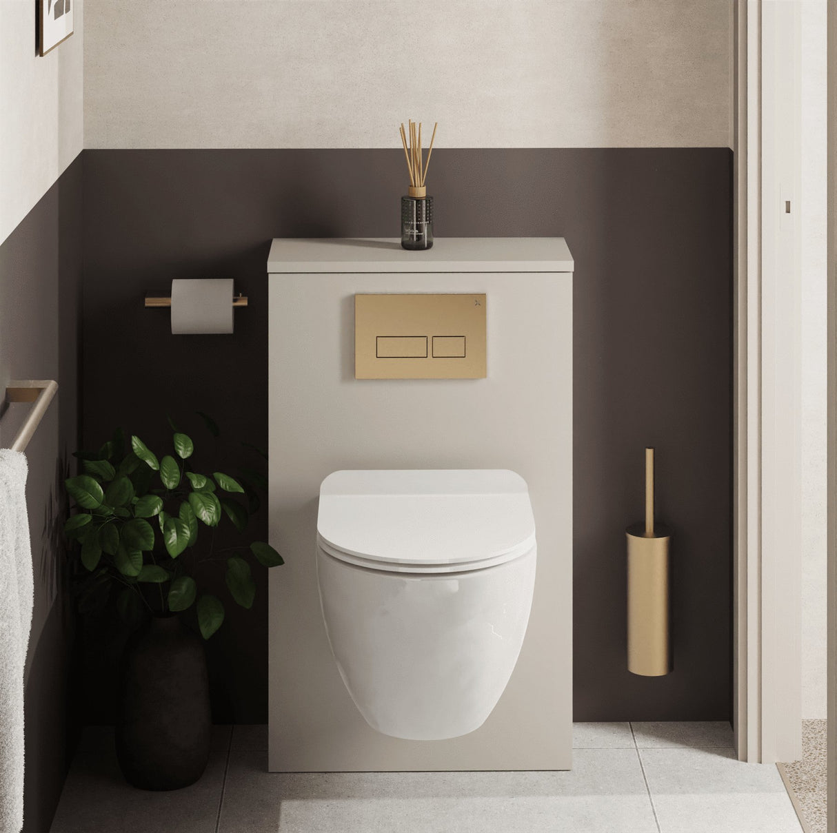 Crosswater WC Back To Wall Unit Warm Stone Crosswater WC Unit - 545mm Wide