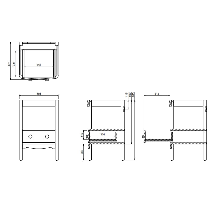 Burlington Floor Standing Vanity Unit Burlington Guild Floor Standing 560mm Vanity Unit with Worktop