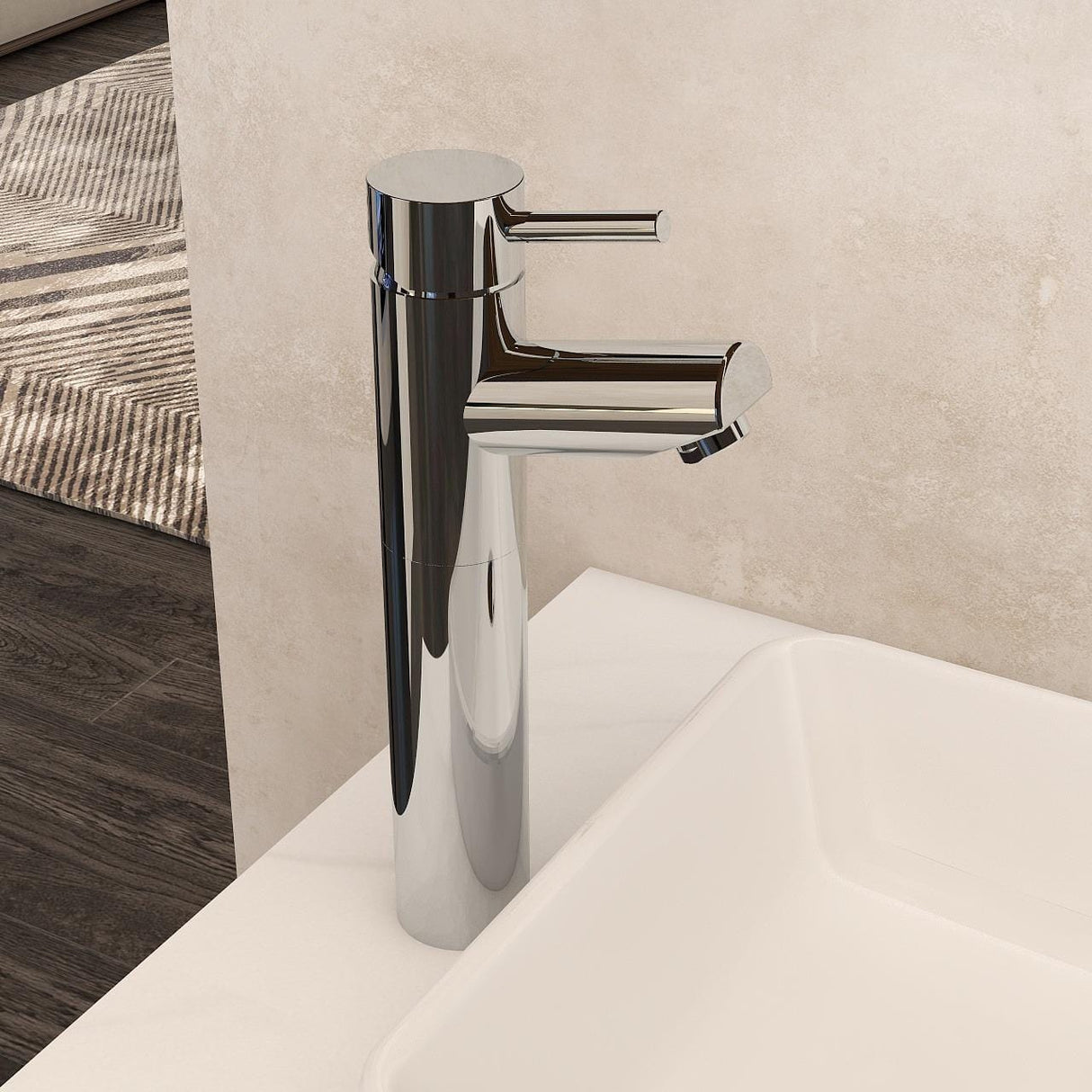 Imex Tall Basin Tap Imex Arco Tall Basin Mixer Tap with Universal Waste in Chrome