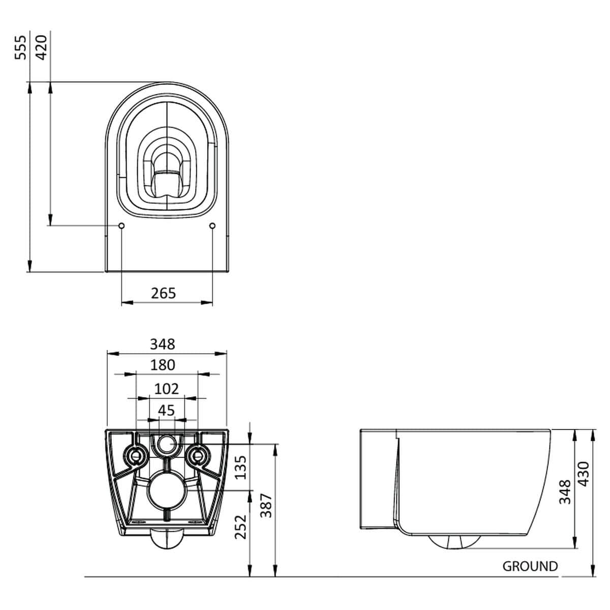 Crosswater Wall Hung Toilet Crosswater Kai X Wall Hung Rimless Toilet with Soft Close Seat
