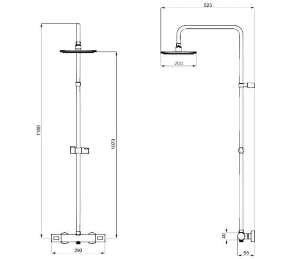 Crosswater Exposed Shower Set Crosswater Central Thermostatic Multifunction Shower Kit
