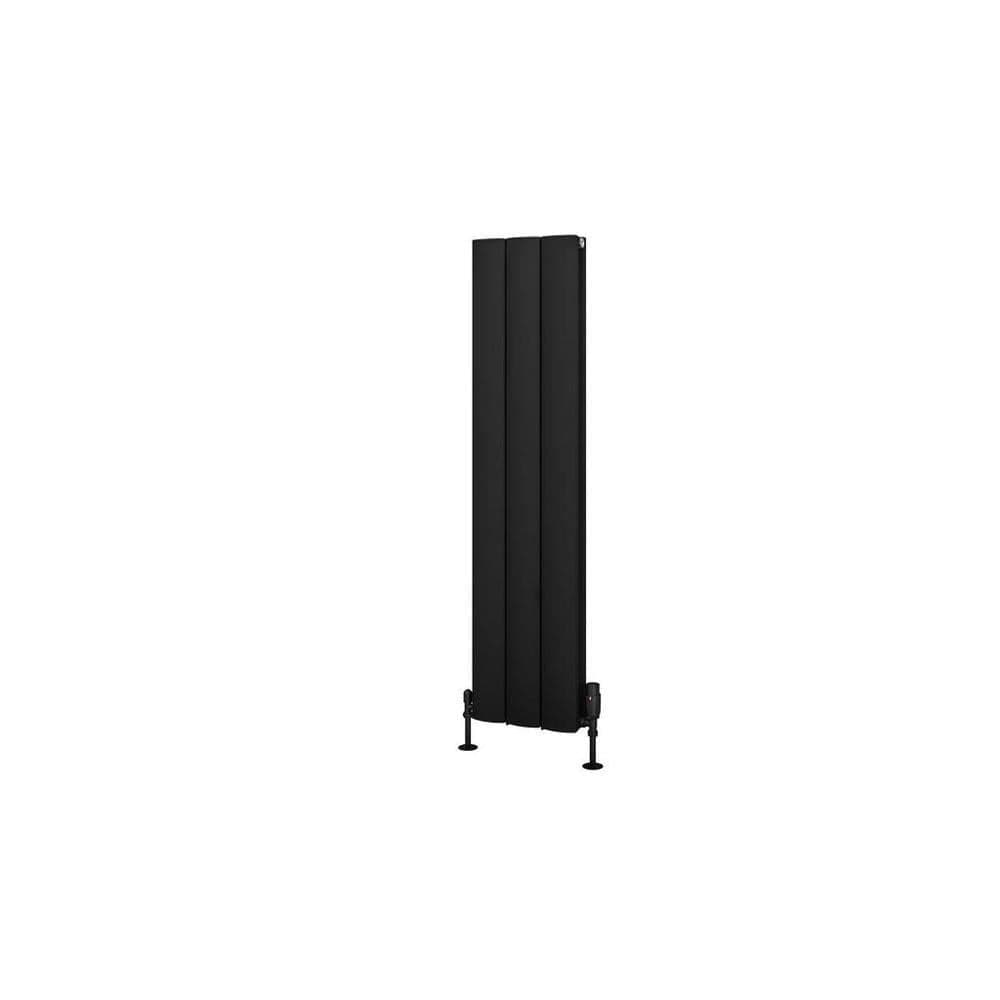 Eastbrook Panel Radiator Eastbrook Guardia Straight Vertical Aluminium Radiator in Matt Black
