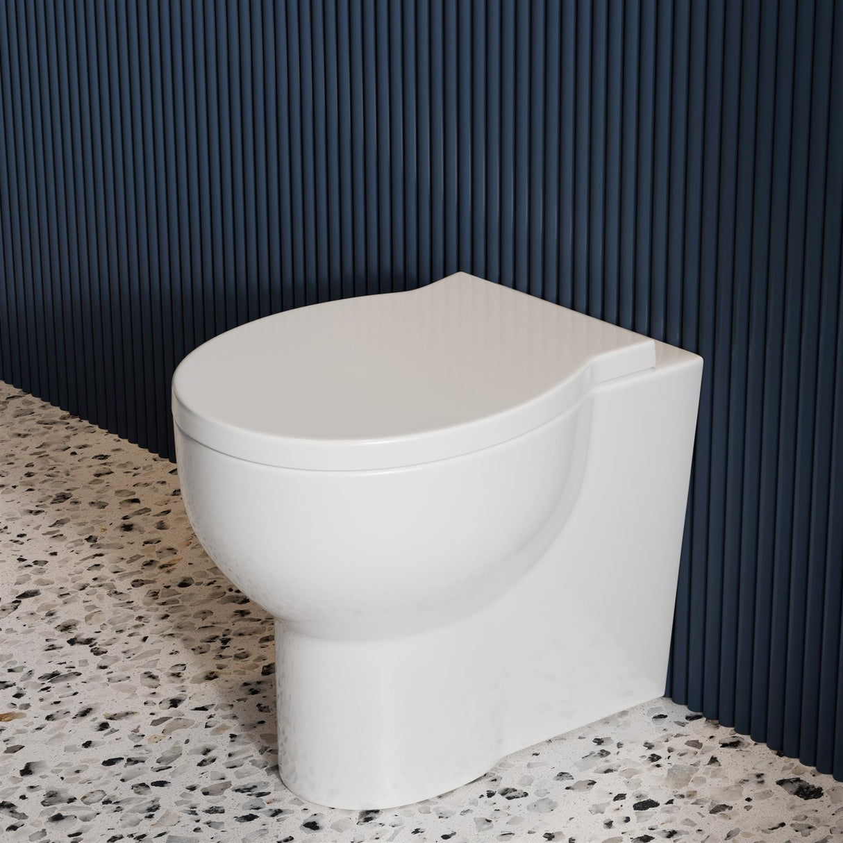 Britton Back to Wall Toilet Britton Trim Rimless Back to Wall Toilet with Soft Close Seat in White