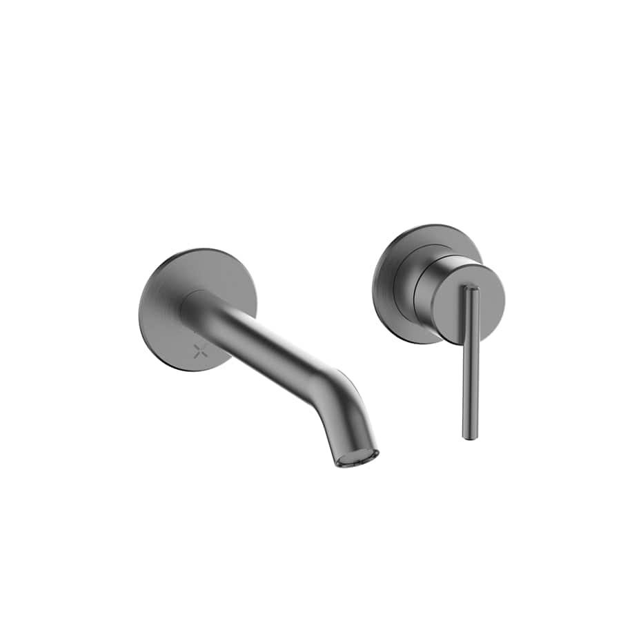 Crosswater Wall Mounted Basin Tap Slate Crosswater 3ONE6 Lever 2 Hole Wall Mounted Basin Mixer Tap