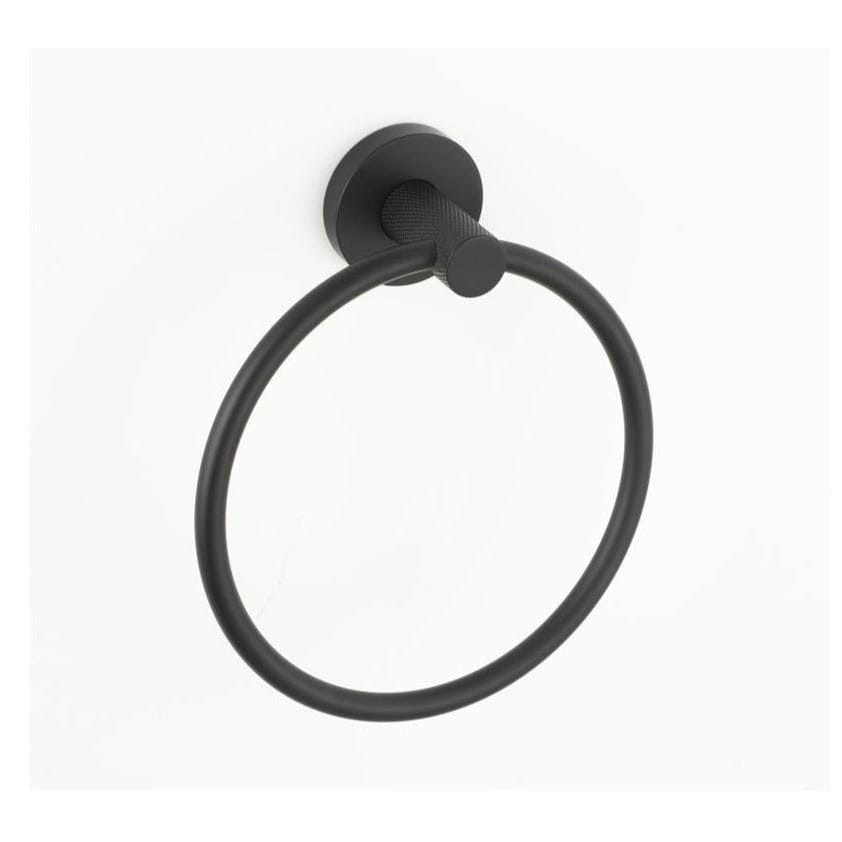 Aquarius Bathrooms Towel Rails and Rings Matt Black Aquarius Mode Towel Ring