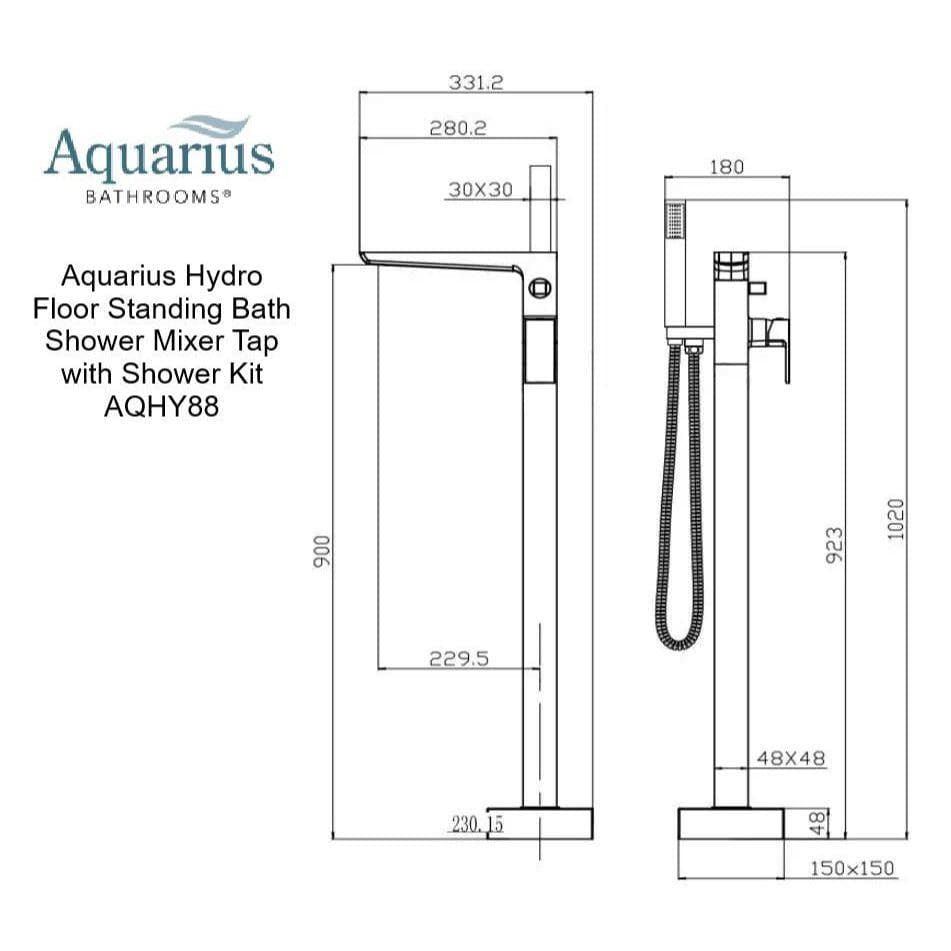 Aquarius Freestanding Bath Filler Aquarius Hydro Floor Standing Bath Shower Mixer Tap with Shower Kit
