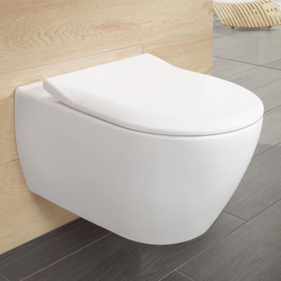 Villeroy & Boch Subway 2.0 Slimline Soft Close, Quick Release Toilet Seat in White Alpin